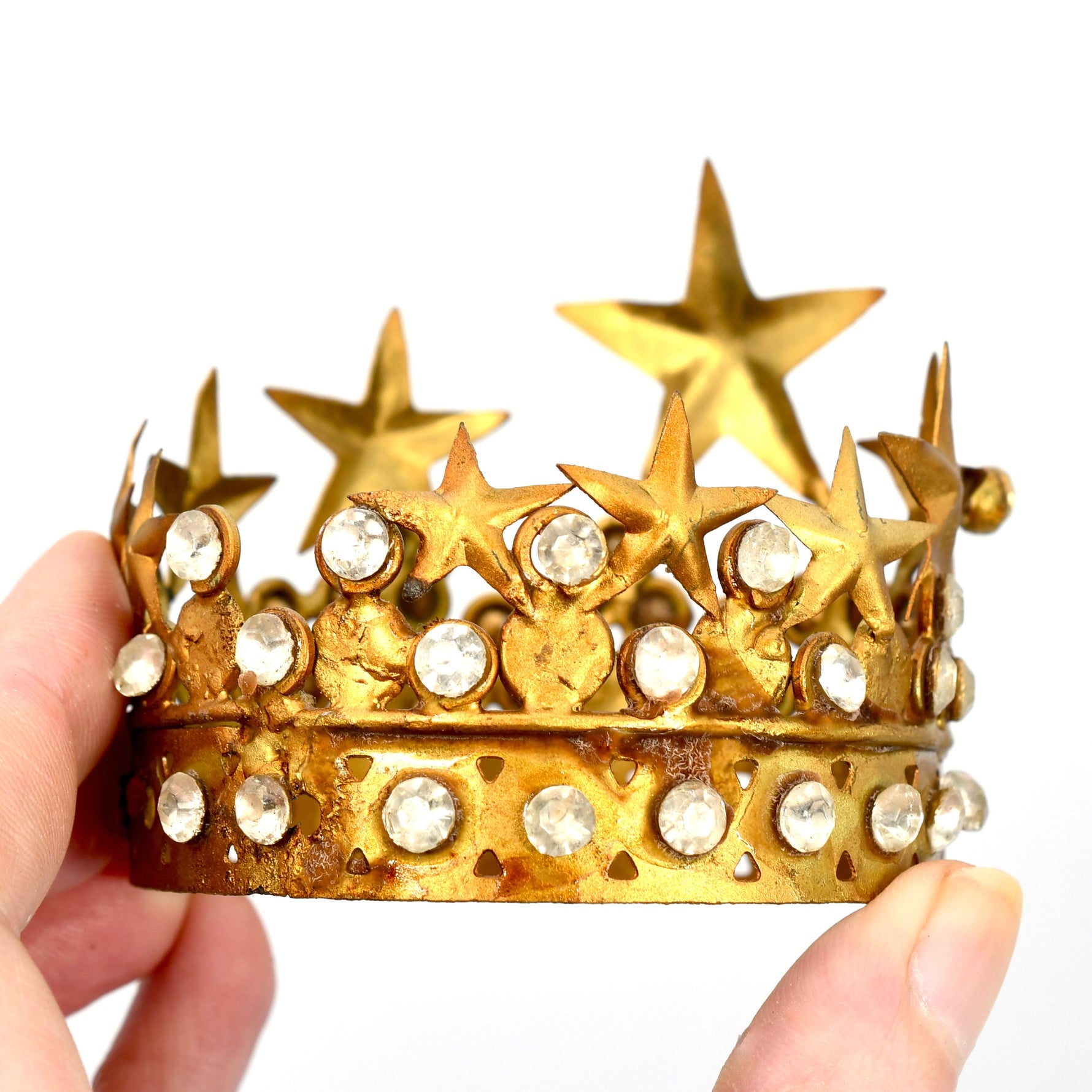 Small Santos Crown Antiqued Gold