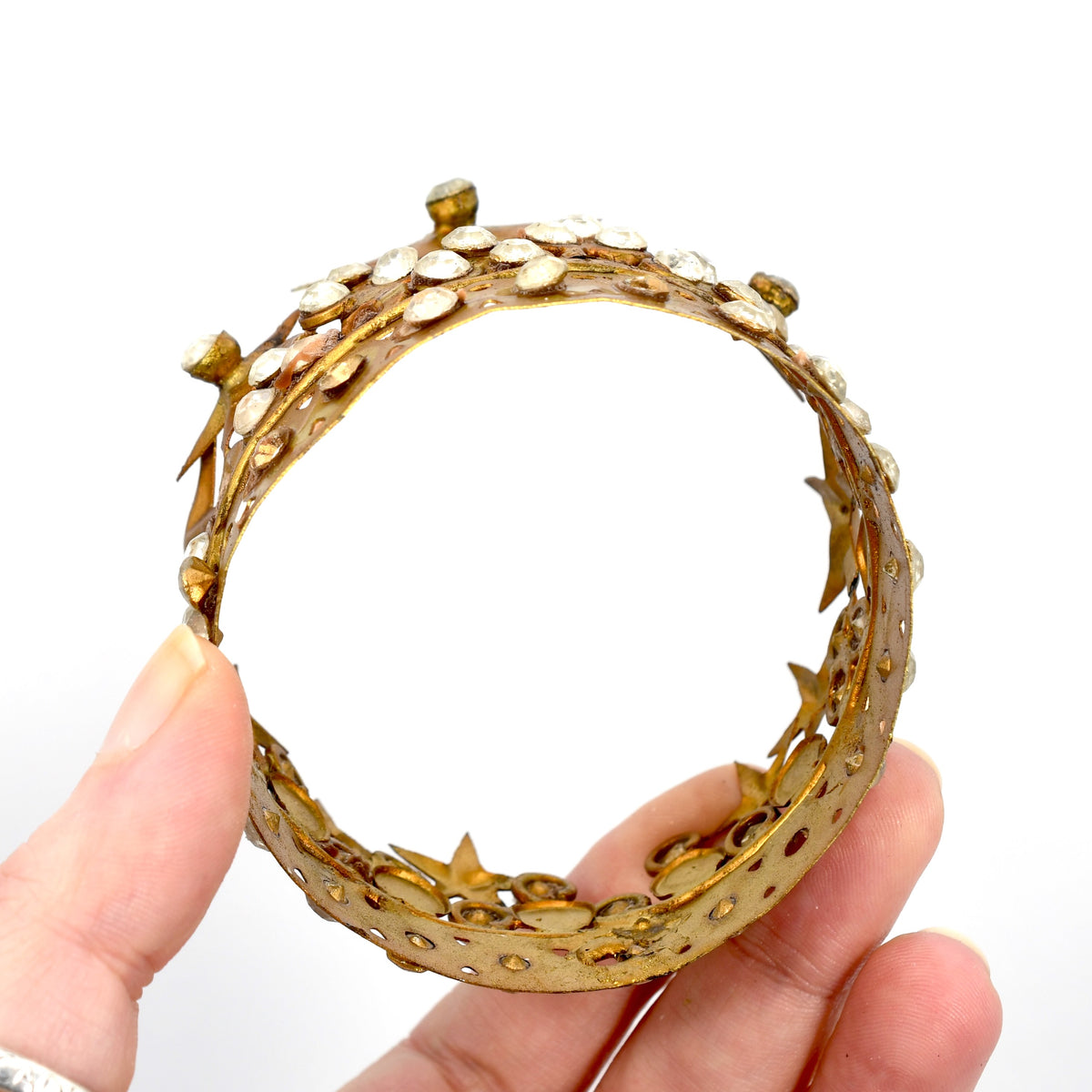 Small Santos Crown Antiqued Gold