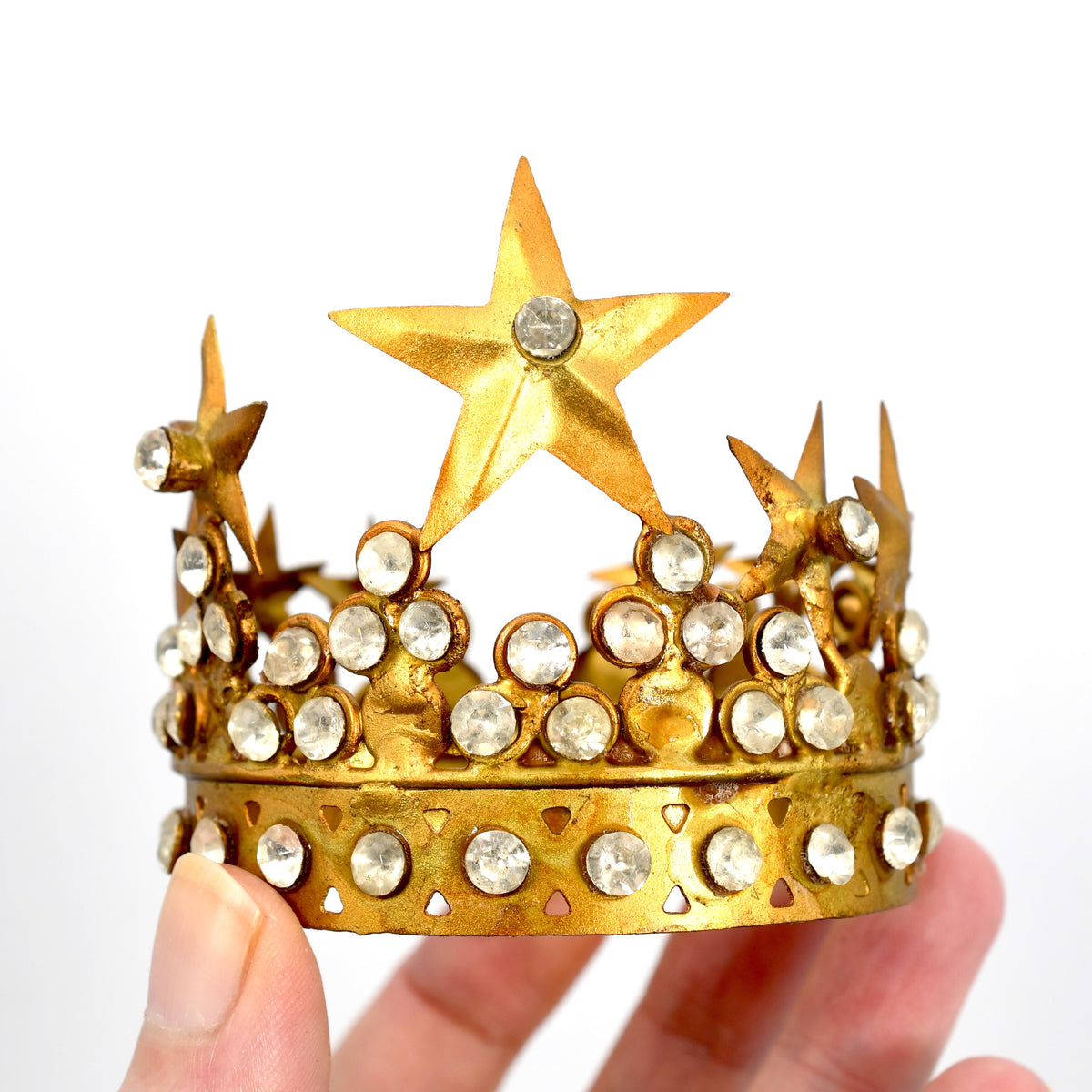 Small Santos Crown Antiqued Gold