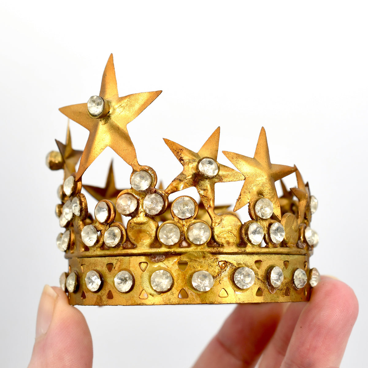 Small Santos Crown Antiqued Gold