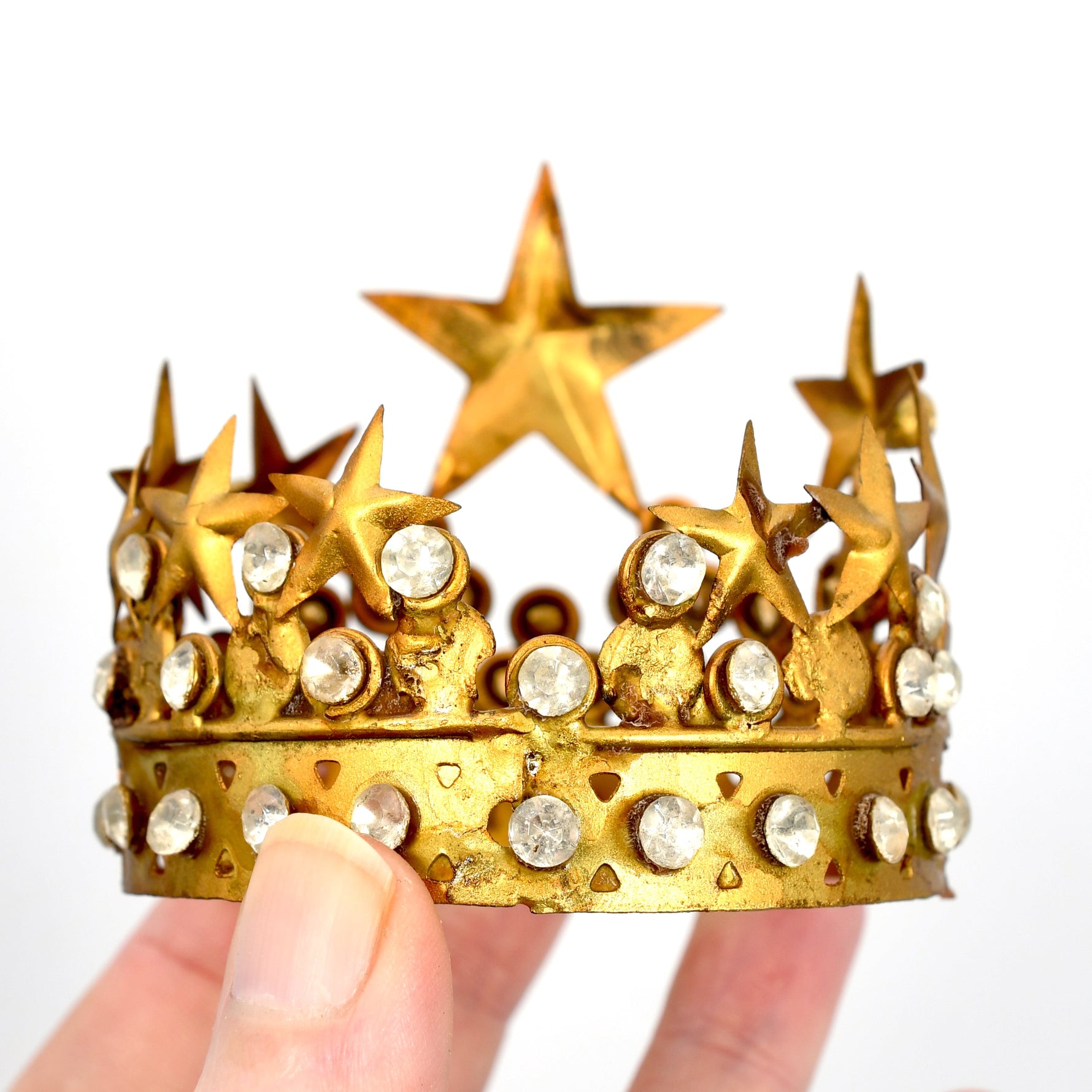 Small Santos Crown Antiqued Gold