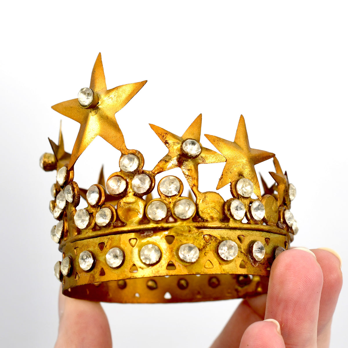 Small Santos Crown Antiqued Gold