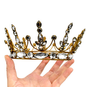 Rhinestone Santos Crown Antiqued Gold