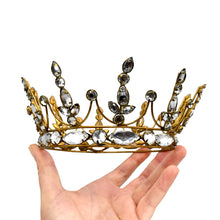 Load image into Gallery viewer, Rhinestone Santos Crown Antiqued Gold
