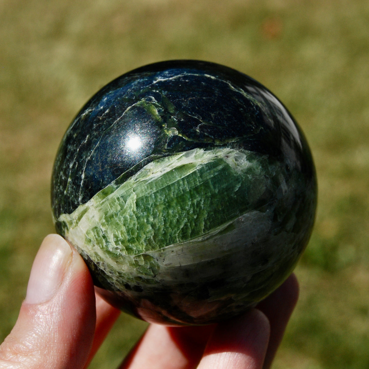 Serpentine Crystal Sphere