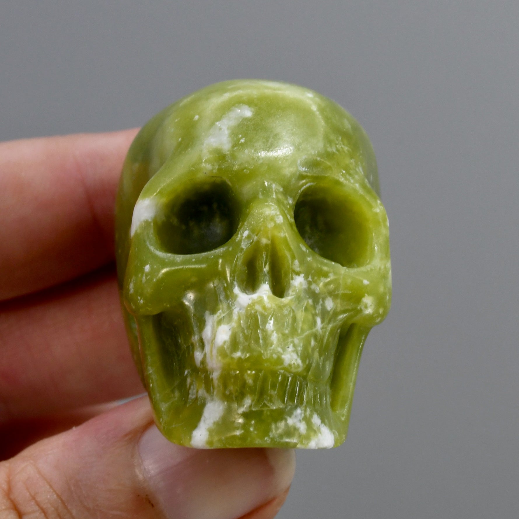Serpentine Carved Crystal Skull