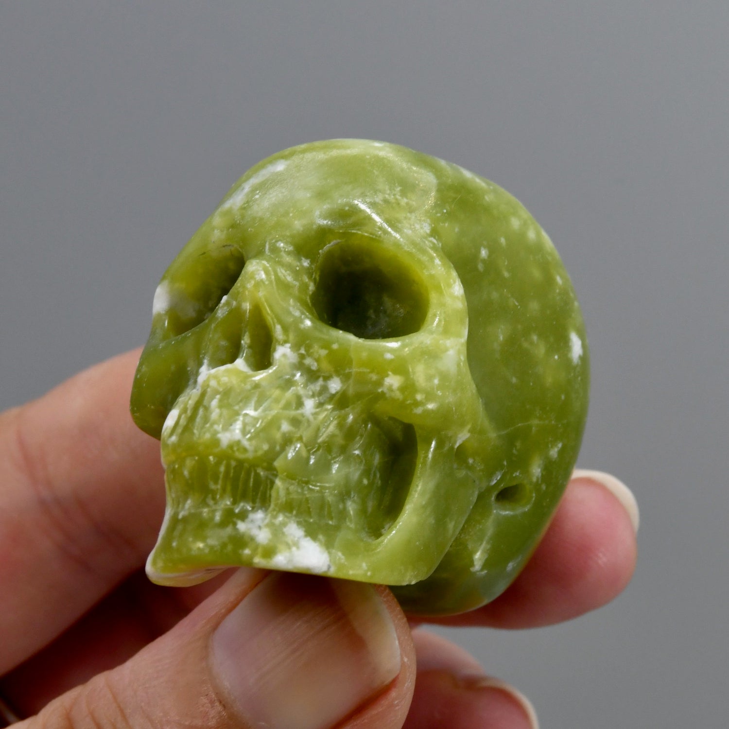 Serpentine Carved Crystal Skull
