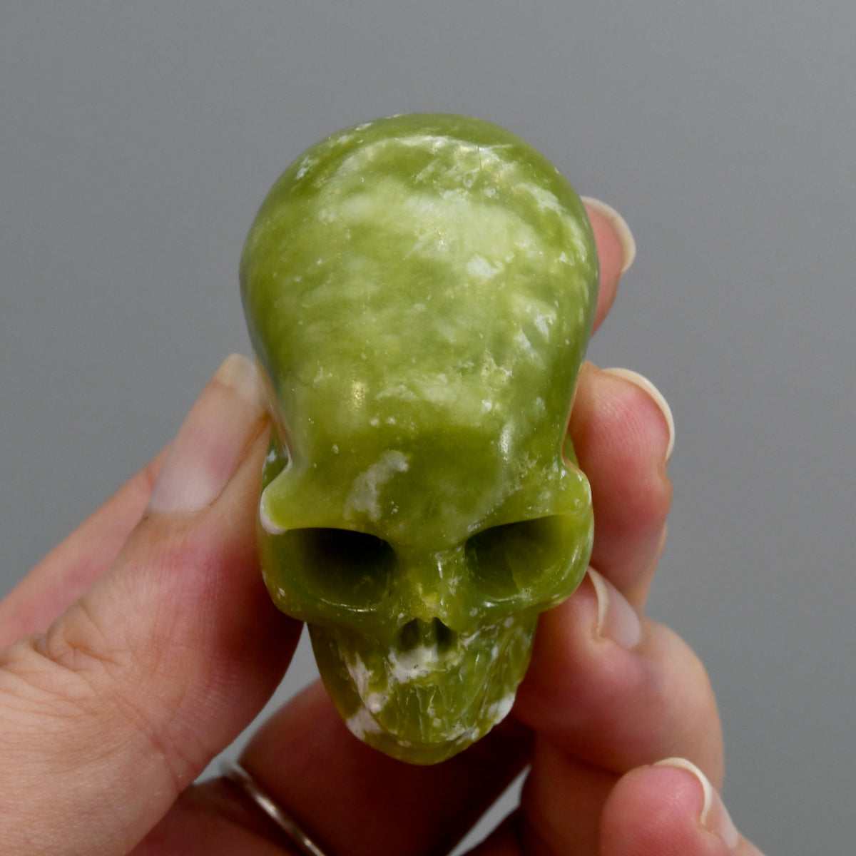 Serpentine Carved Crystal Skull