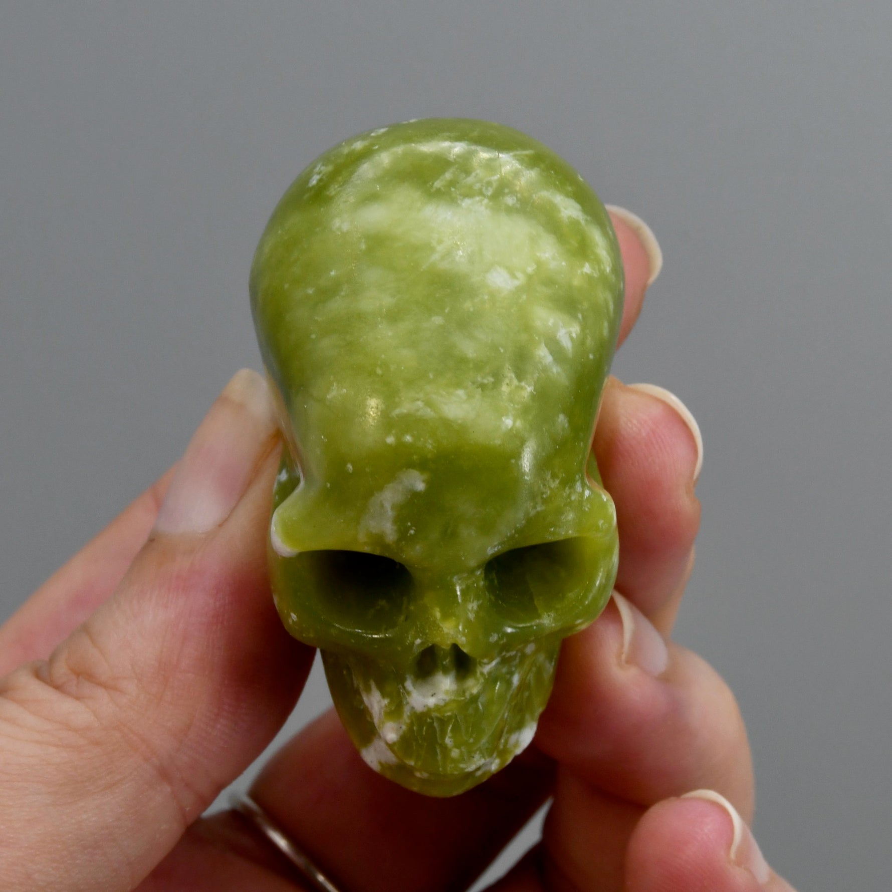 Serpentine Carved Crystal Skull