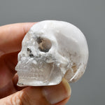 Green Sakura Flower Agate Carved Crystal Skull