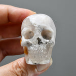 Green Sakura Flower Agate Carved Crystal Skull
