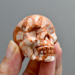 Red Network Jasper Carved Crystal Skull