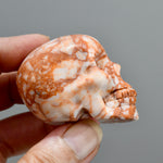 Red Network Jasper Carved Crystal Skull