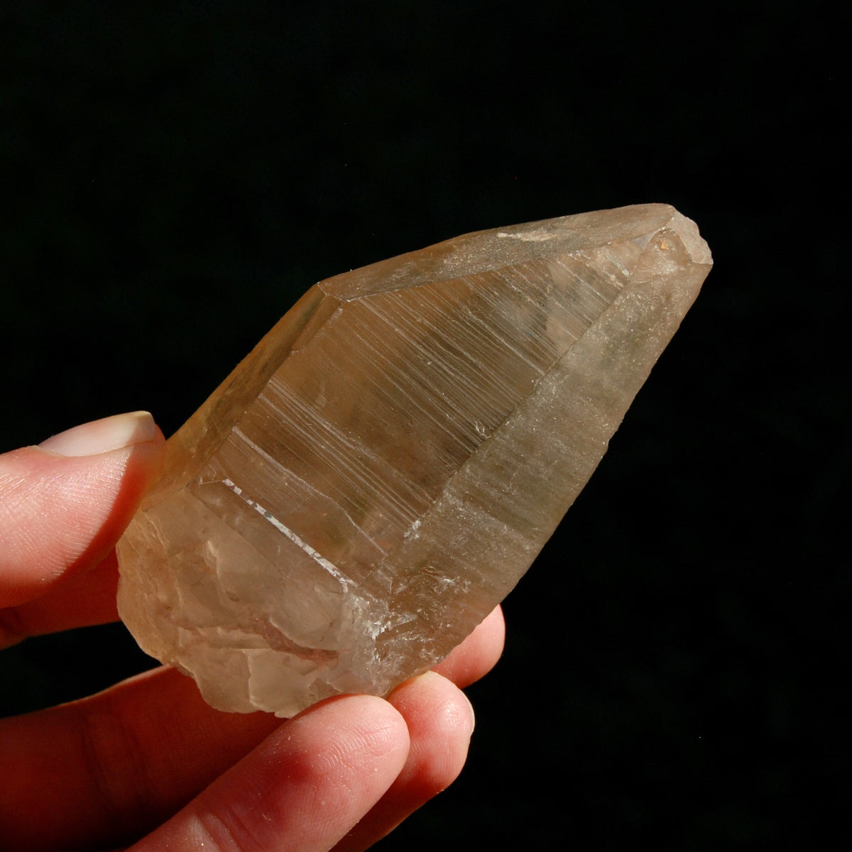 DT ET Pink Shadow Lemurian Seed Quartz Crystal, Self Healed Empathic Warrior
