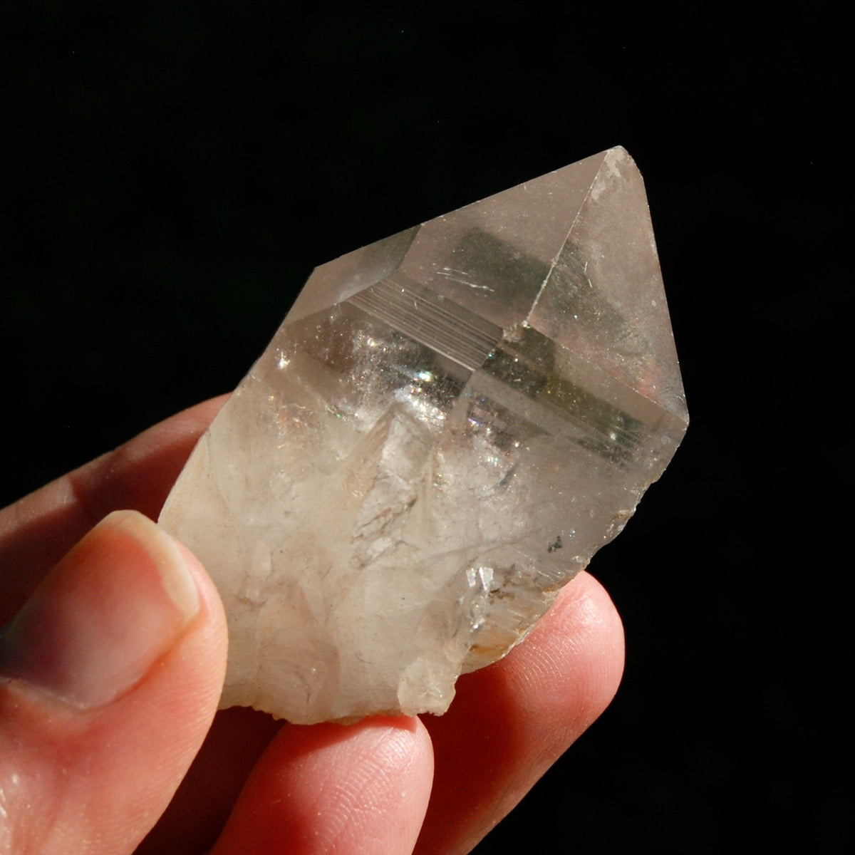 Isis Face Channeler Smoky Lemurian Seed Quartz Crystal