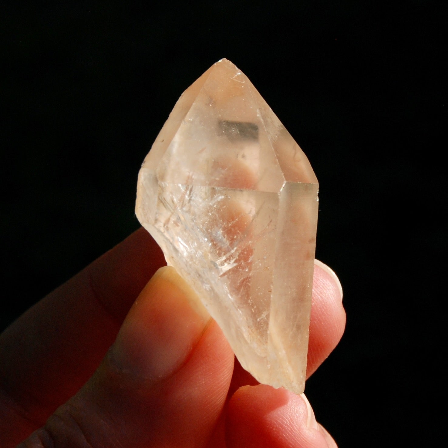 Pink Shadow Lemurian Seed Quartz Crystal