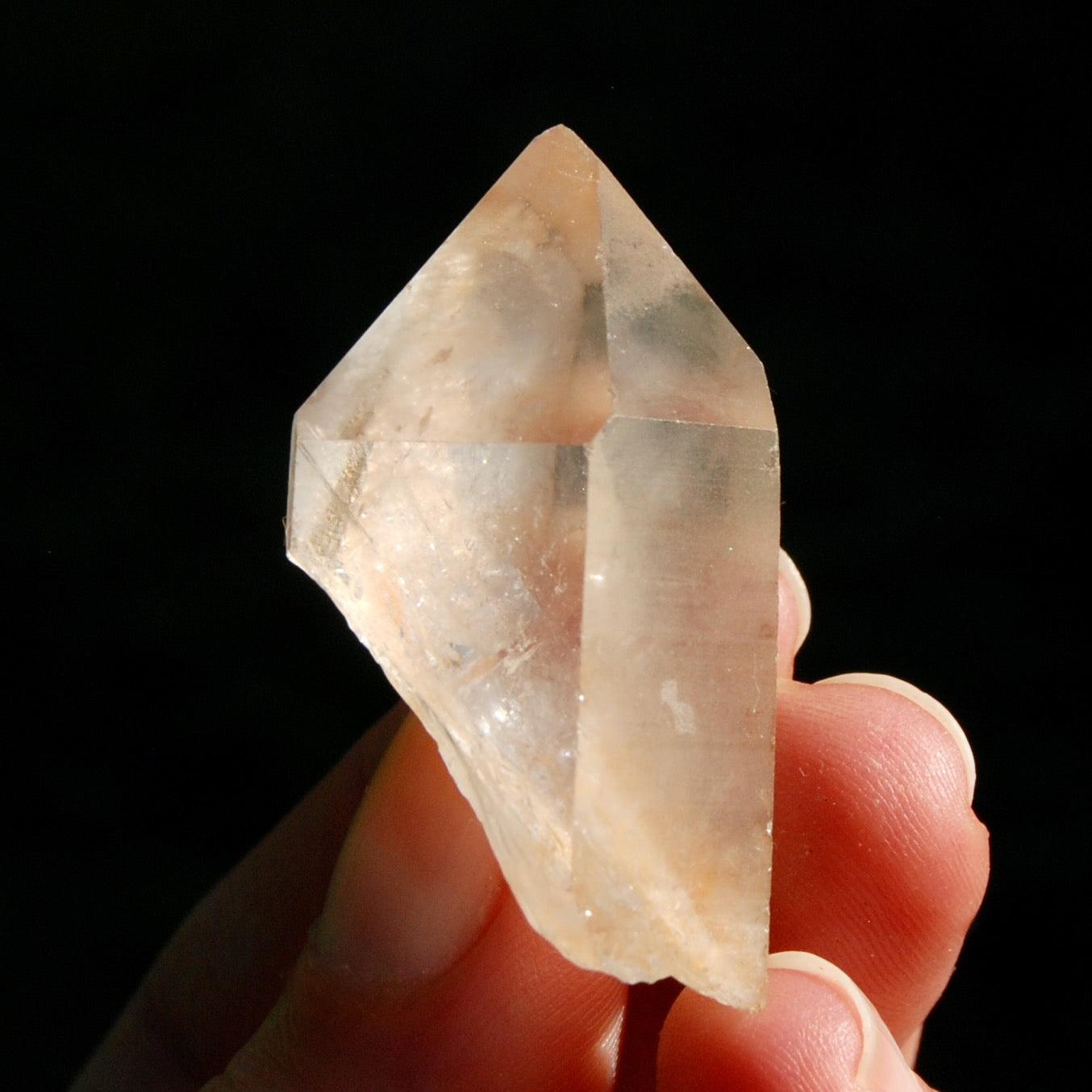 Pink Shadow Lemurian Seed Quartz Crystal