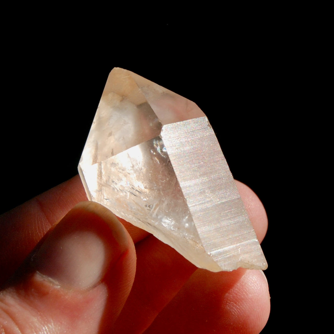Pink Shadow Lemurian Seed Quartz Crystal