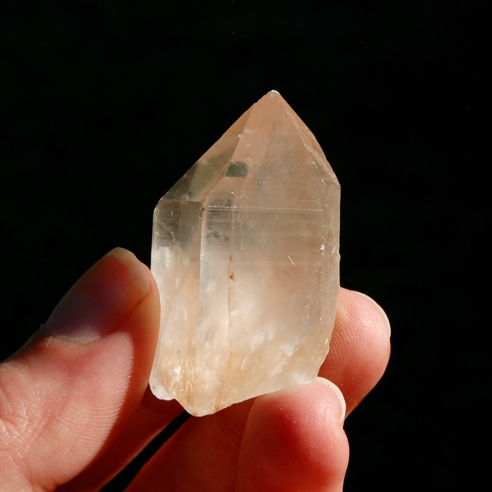 Pink Shadow Lemurian Seed Quartz Crystal