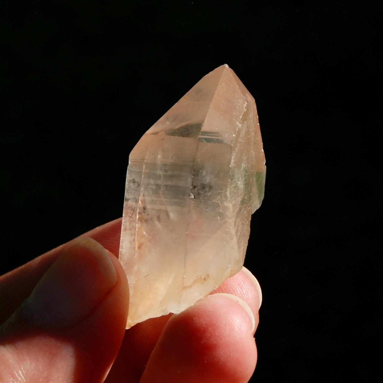 Pink Shadow Lemurian Seed Quartz Crystal