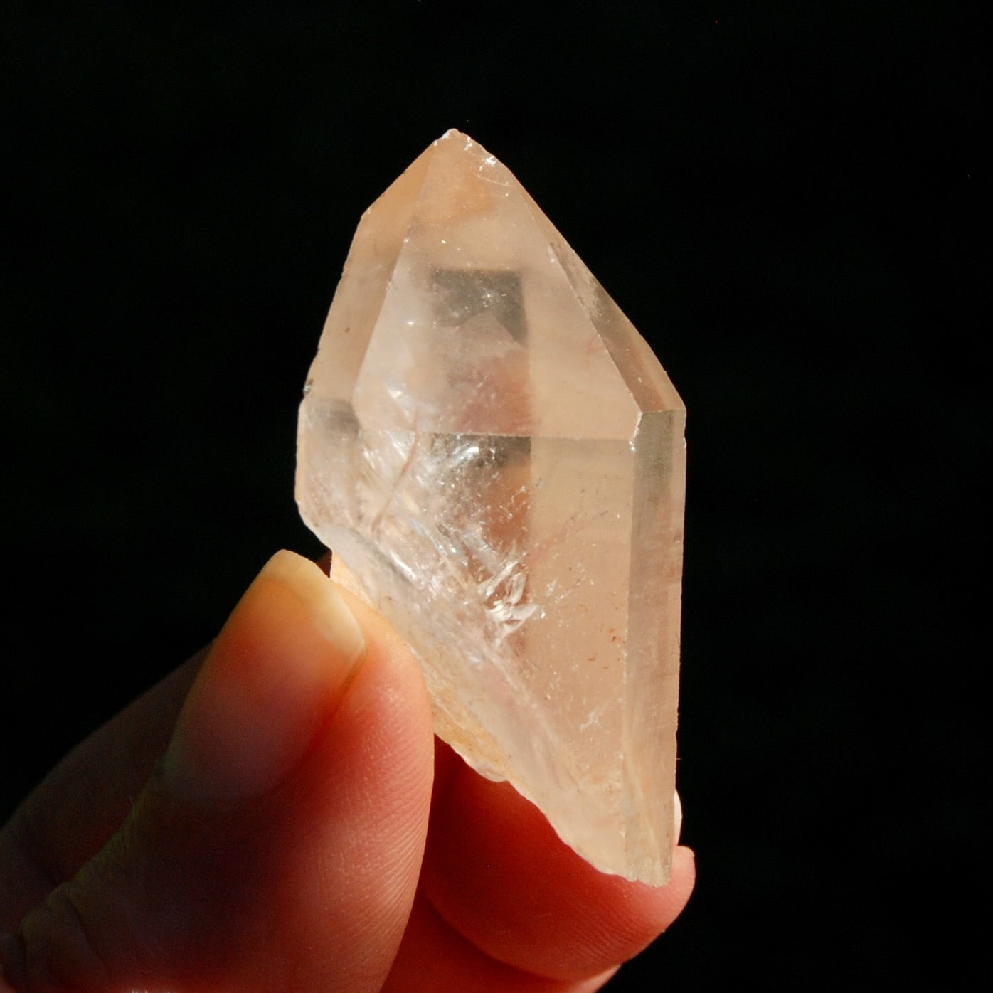 Pink Shadow Lemurian Seed Quartz Crystal