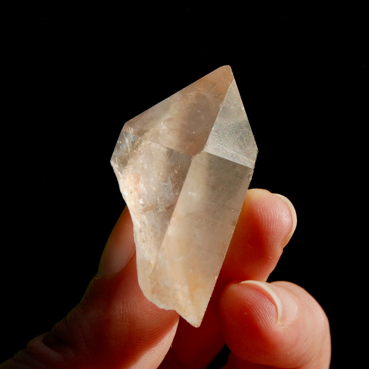 Pink Shadow Lemurian Seed Quartz Crystal