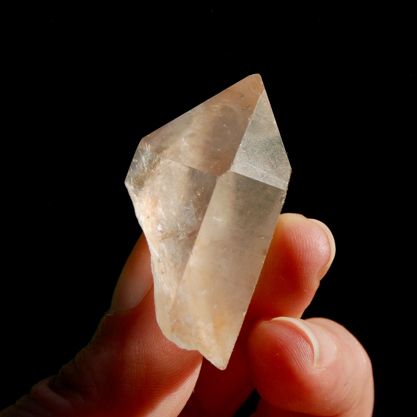 Pink Shadow Lemurian Seed Quartz Crystal