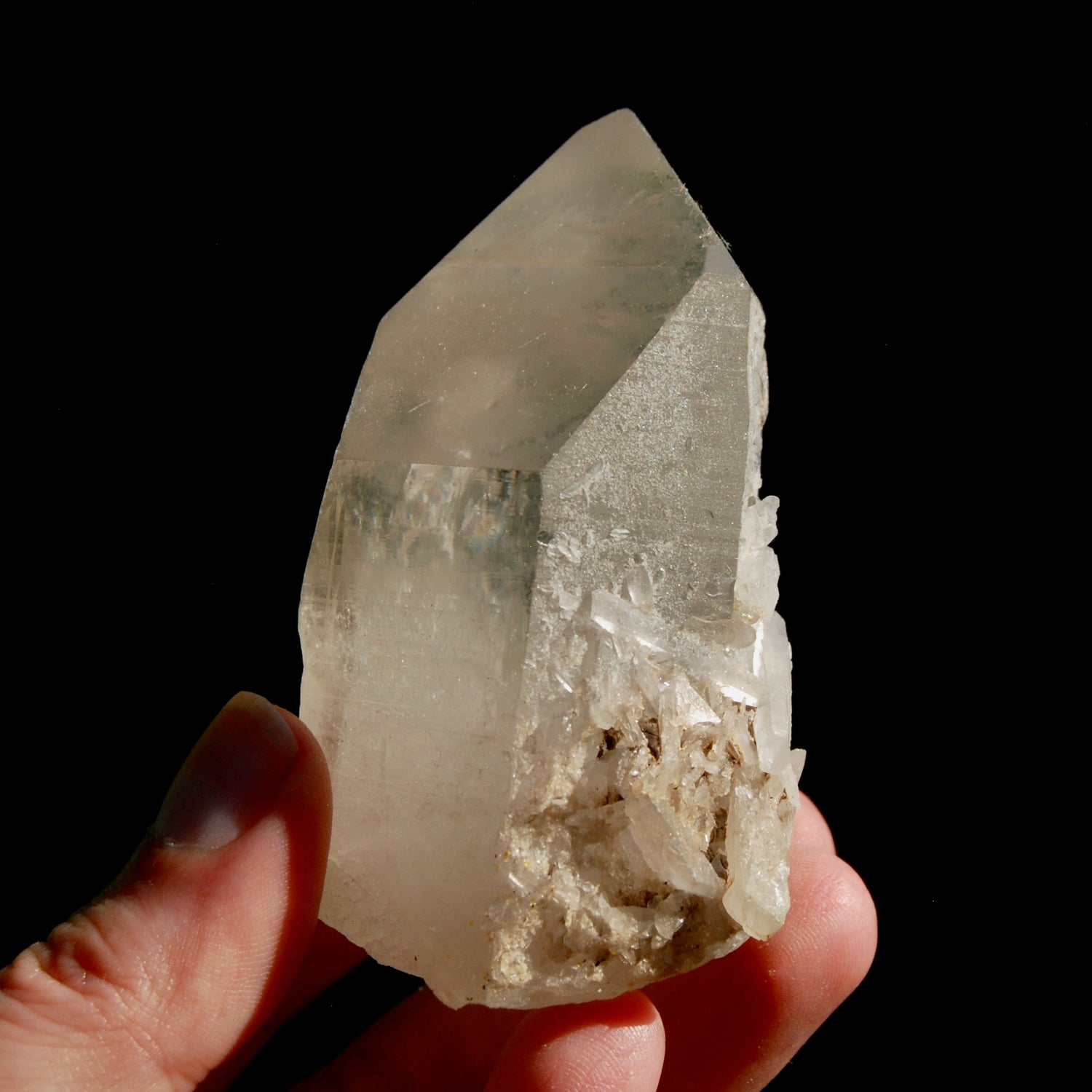 Smoky Lemurian Seed Quartz Crystal, Rainbow Lemurian