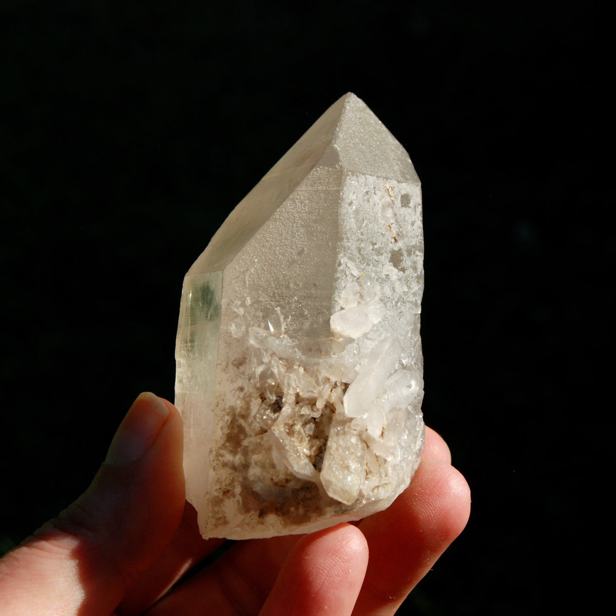 Smoky Lemurian Seed Quartz Crystal, Rainbow Lemurian