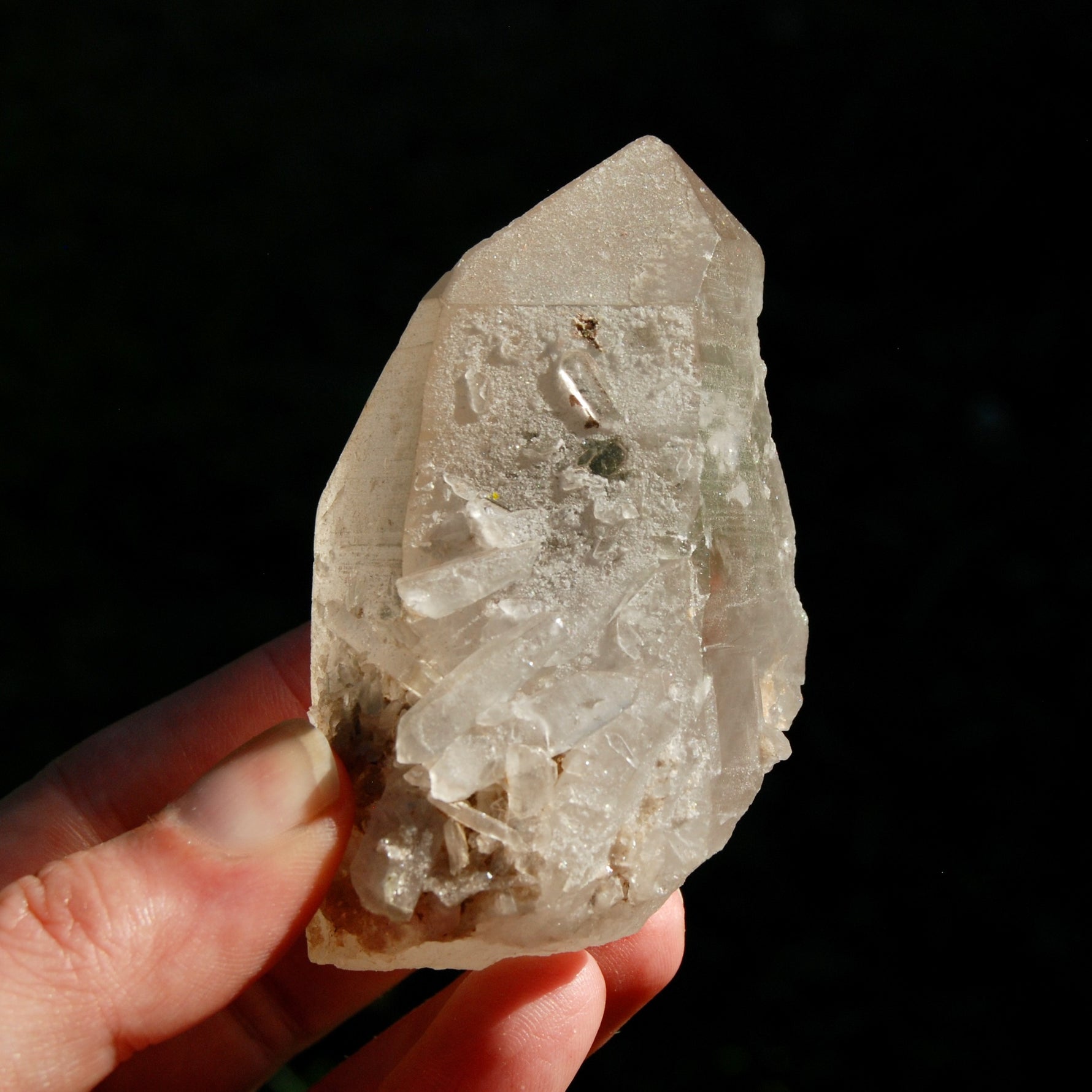 Smoky Lemurian Seed Quartz Crystal, Rainbow Lemurian