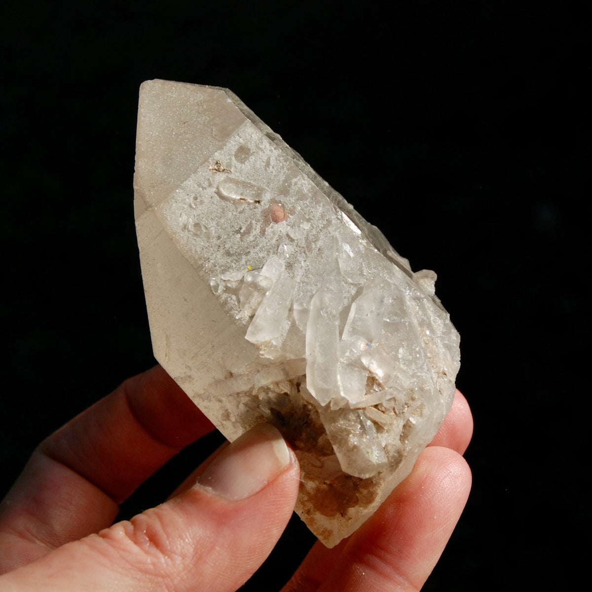 Smoky Lemurian Seed Quartz Crystal, Rainbow Lemurian