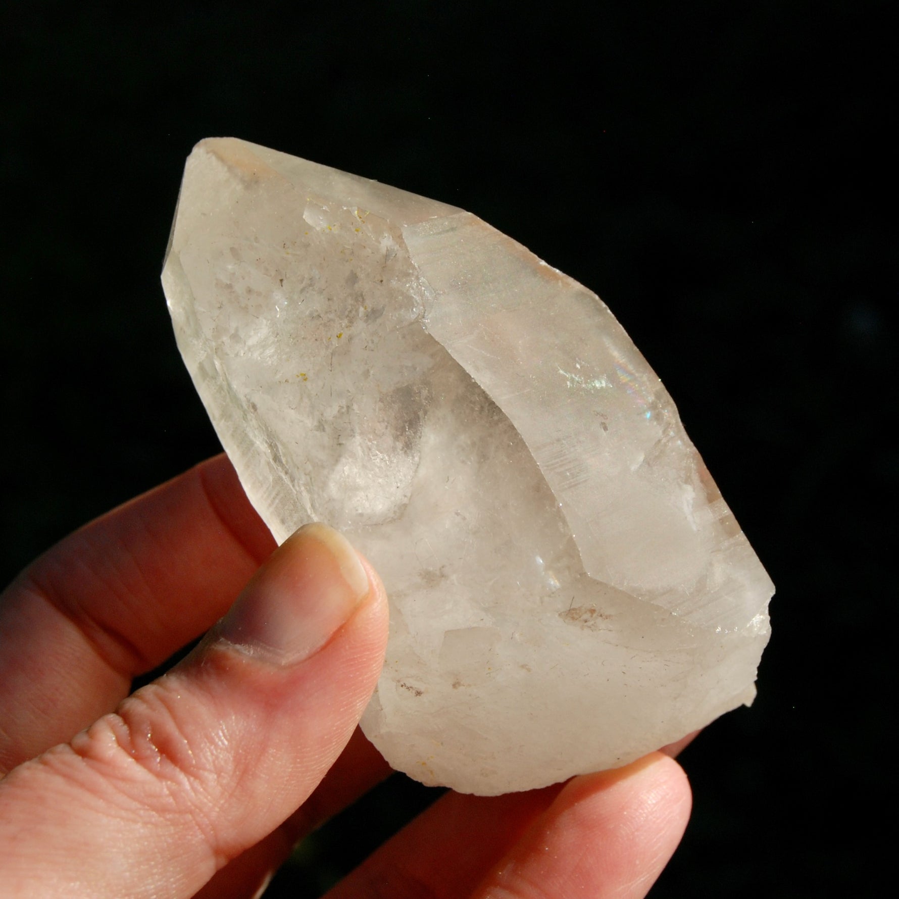 Smoky Lemurian Seed Quartz Crystal, Rainbow Lemurian
