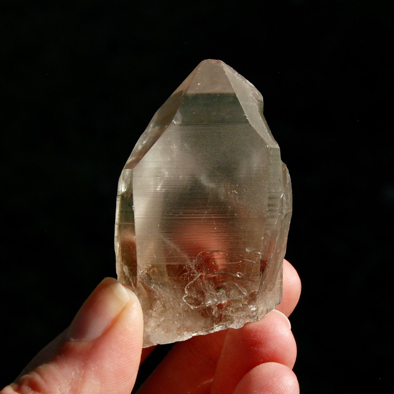 Isis Face Smoky Lemurian Seed Quartz Crystal