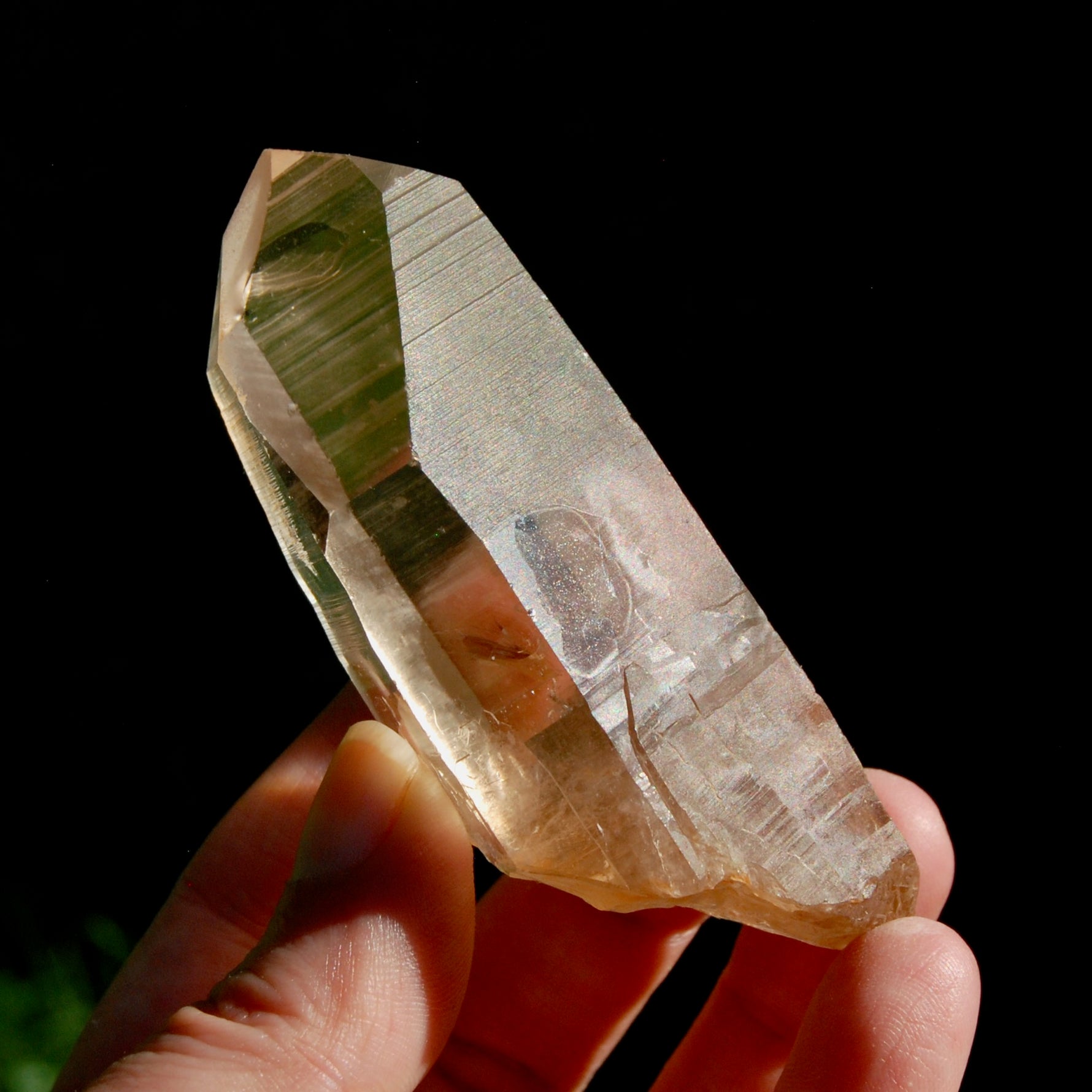 Gemmy Channeler Lemurian Seed Quartz Crystal, Smoky Lemurian Starbrary, Pink Smoky Lemurian Quartz Crystal