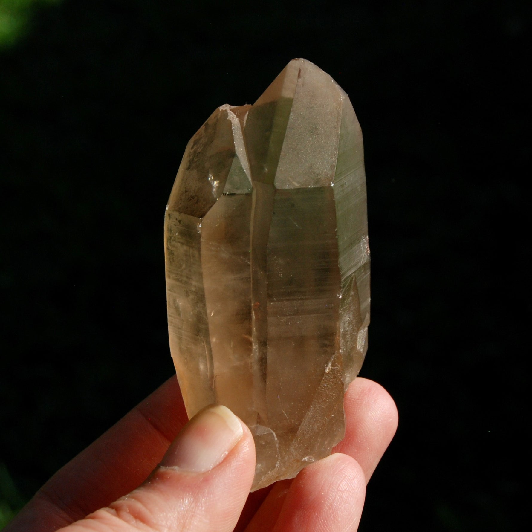 Tantric Twin Lemurian Quartz Crystal, Smoky Lemurian Seed Quartz Crystal