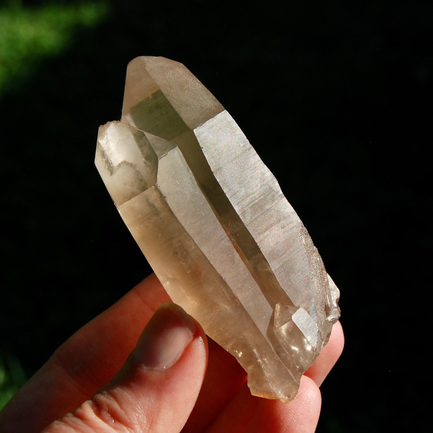 Tantric Twin Lemurian Quartz Crystal, Smoky Lemurian Seed Quartz Crystal
