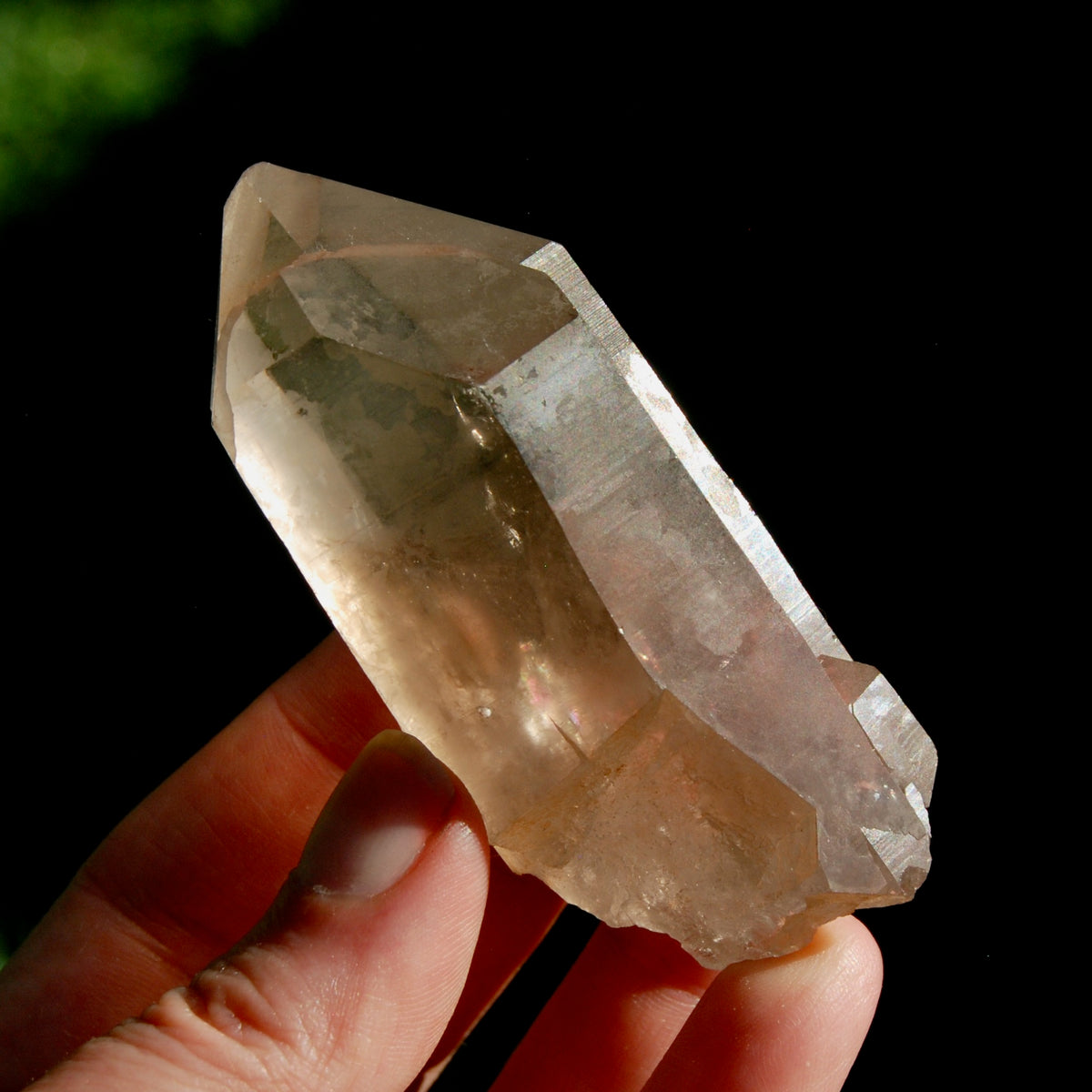 Tantric Twin Lemurian Quartz Crystal, Smoky Lemurian Seed Quartz Crystal