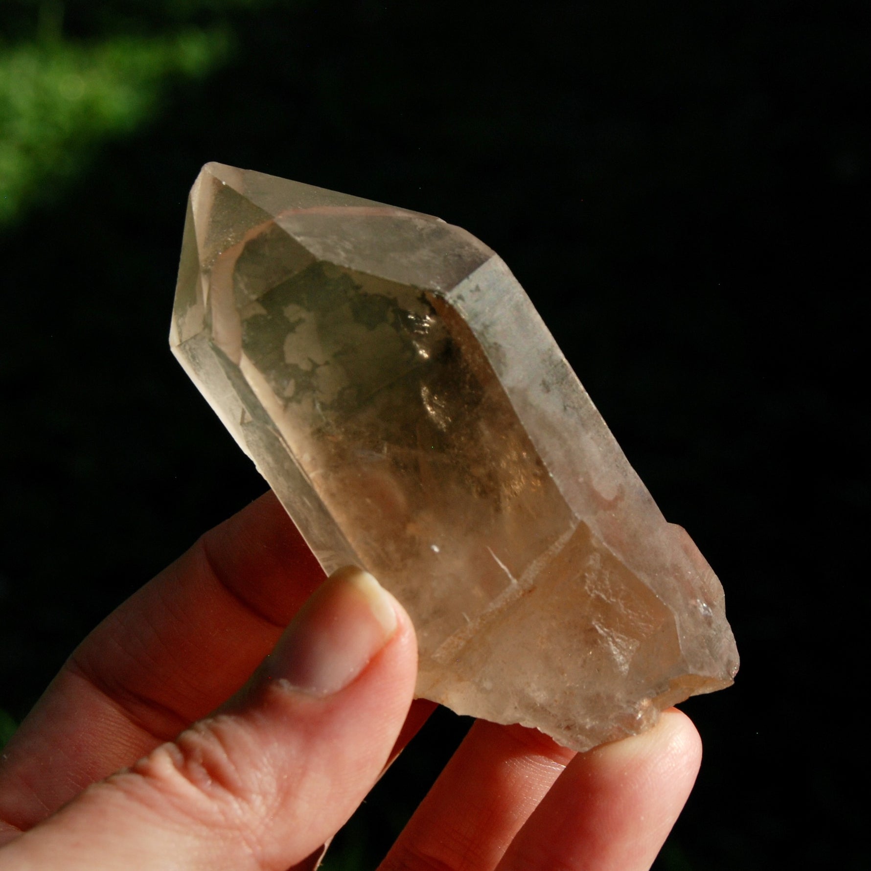 Tantric Twin Lemurian Quartz Crystal, Smoky Lemurian Seed Quartz Crystal