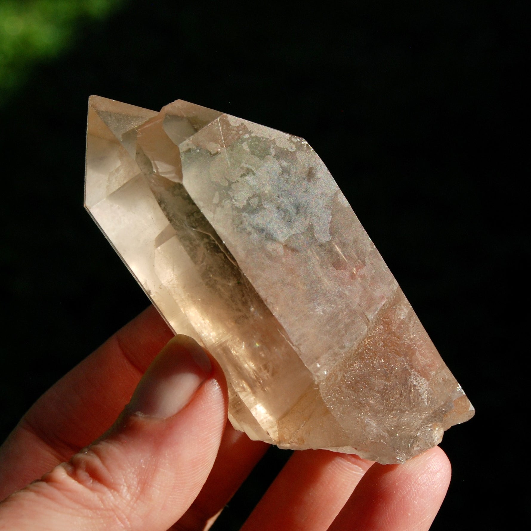 Tantric Twin Lemurian Quartz Crystal, Smoky Lemurian Seed Quartz Crystal