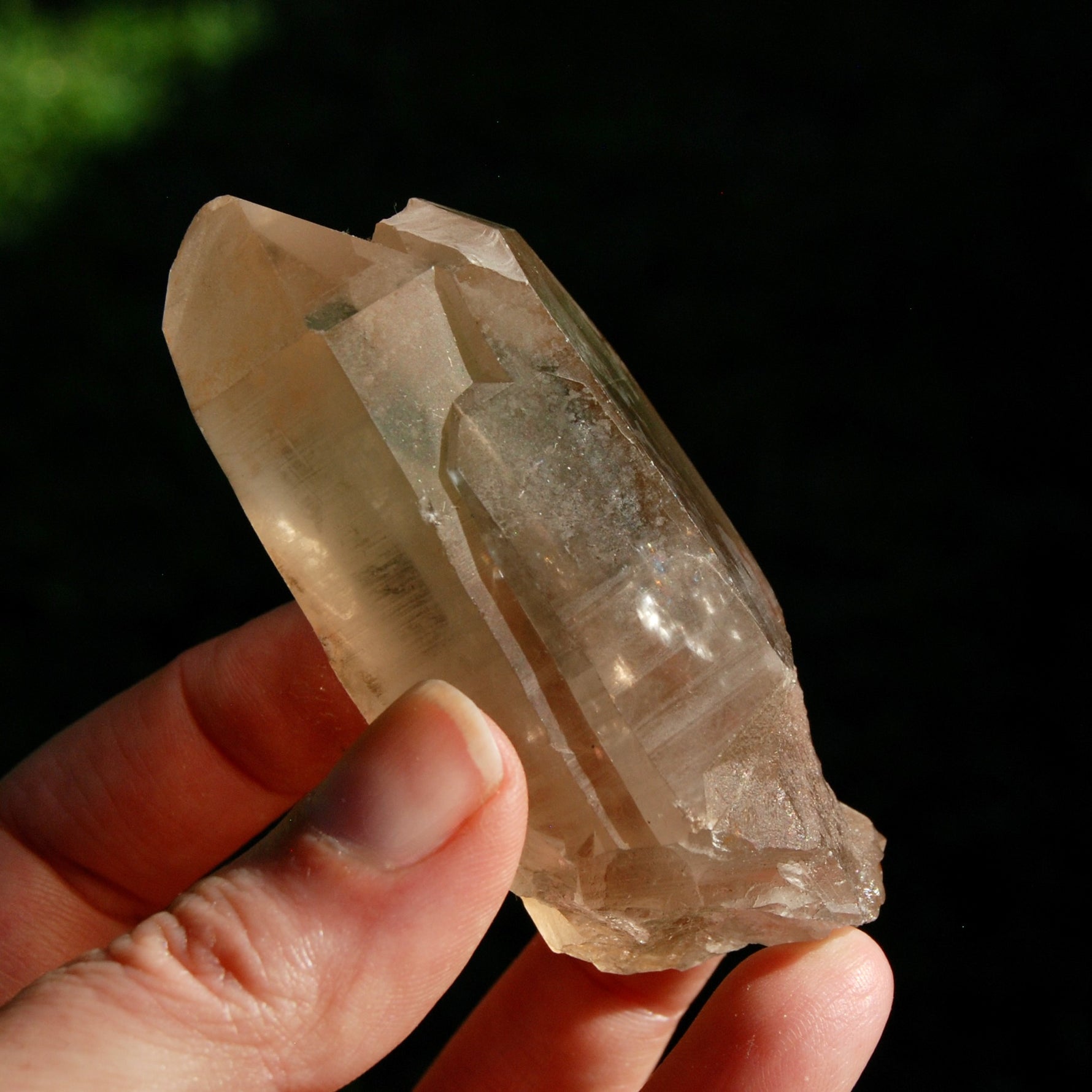 Tantric Twin Lemurian Quartz Crystal, Smoky Lemurian Seed Quartz Crystal