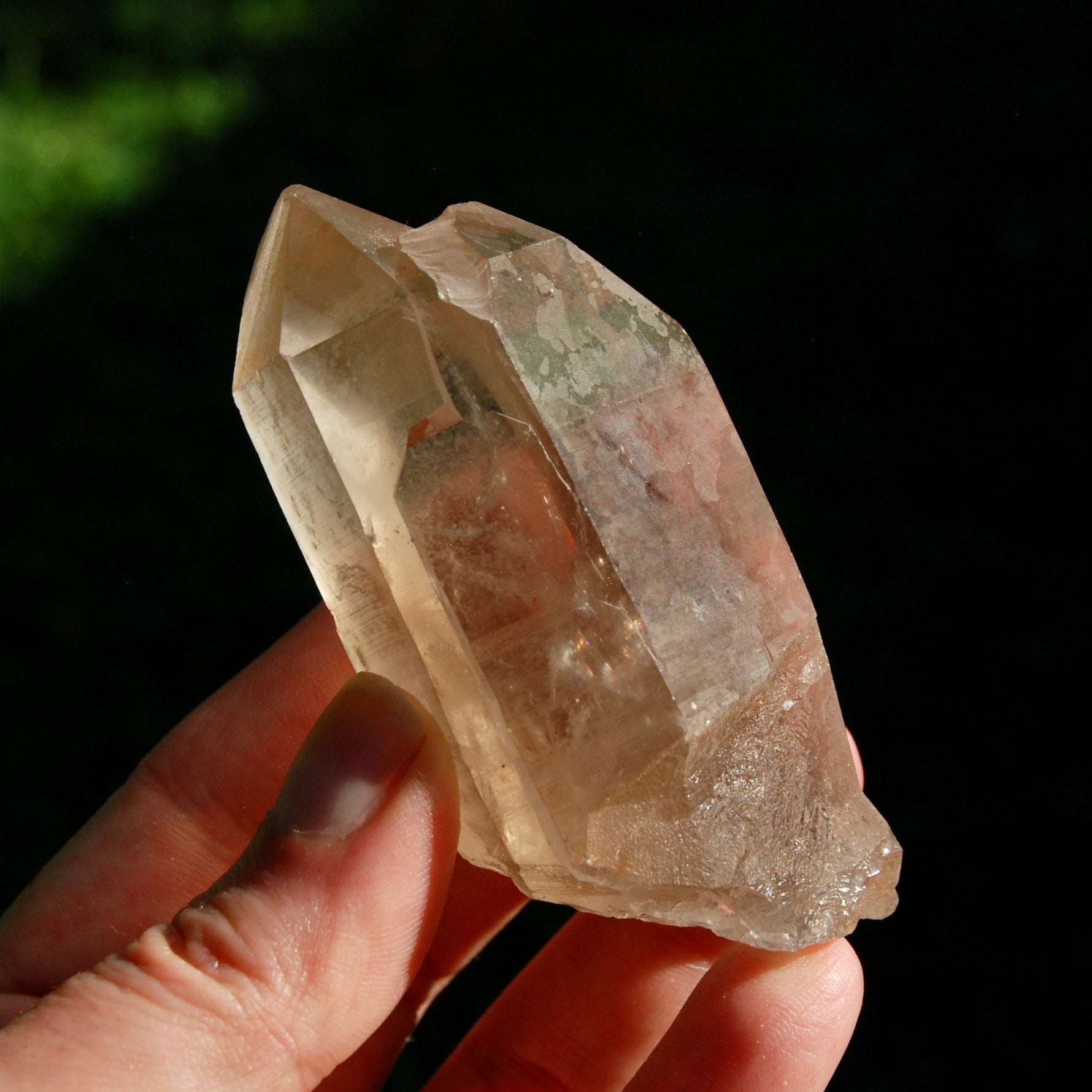 Tantric Twin Lemurian Quartz Crystal, Smoky Lemurian Seed Quartz Crystal