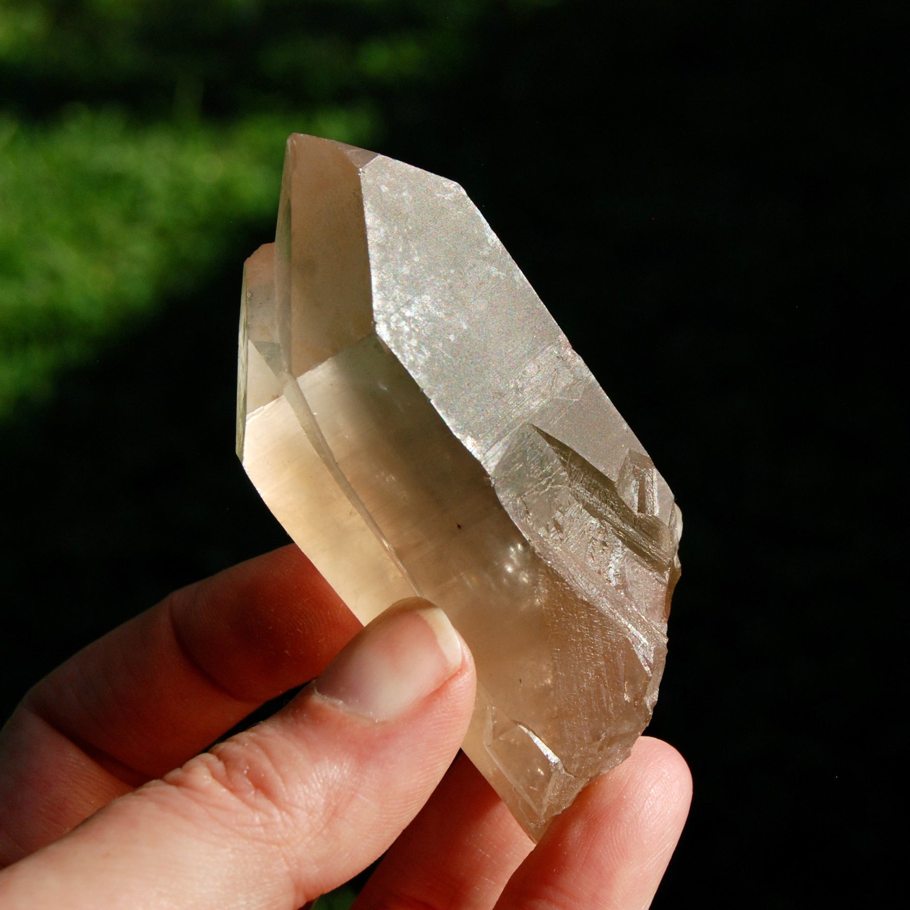 Tantric Twin Lemurian Quartz Crystal, Smoky Lemurian Seed Quartz Crystal
