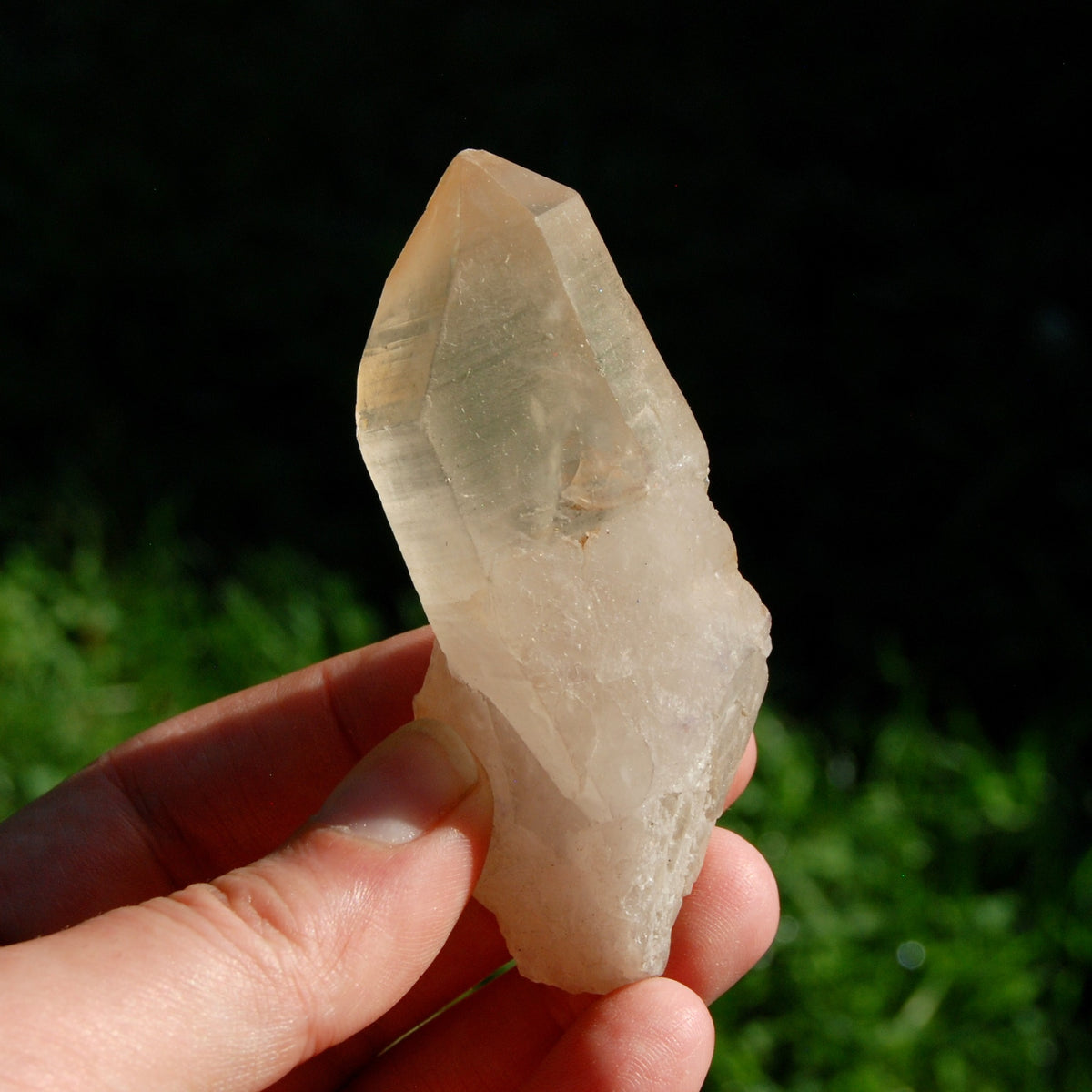 Pink Shadow Smoky Lemurian Seed Quartz Crystal Self Healed, Brazil