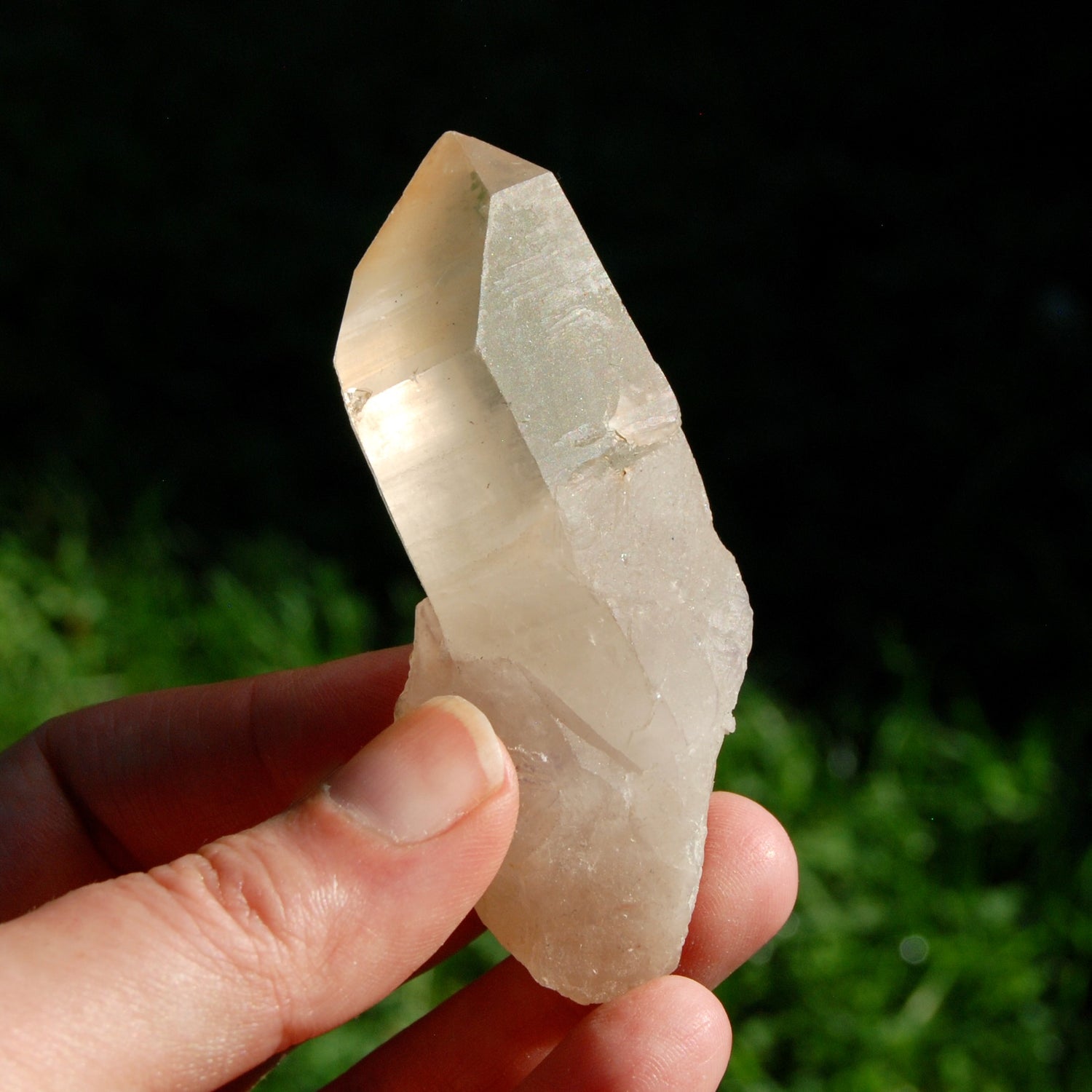Pink Shadow Smoky Lemurian Seed Quartz Crystal Self Healed, Brazil