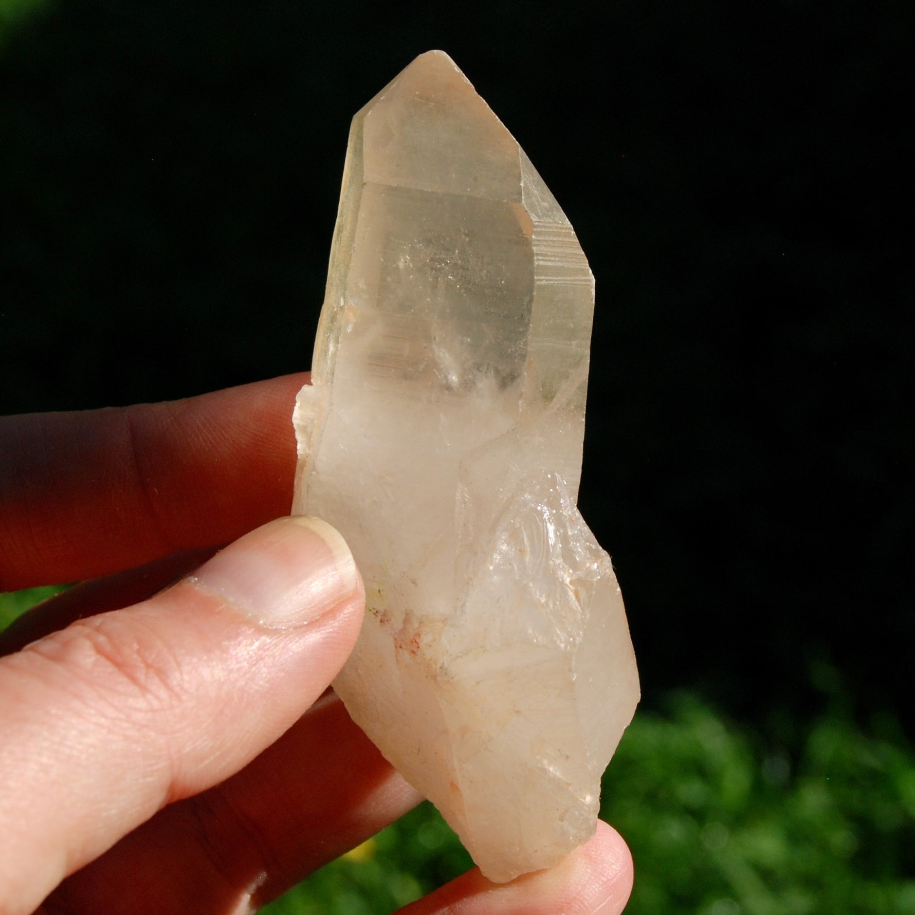 Pink Shadow Smoky Lemurian Seed Quartz Crystal Self Healed, Brazil