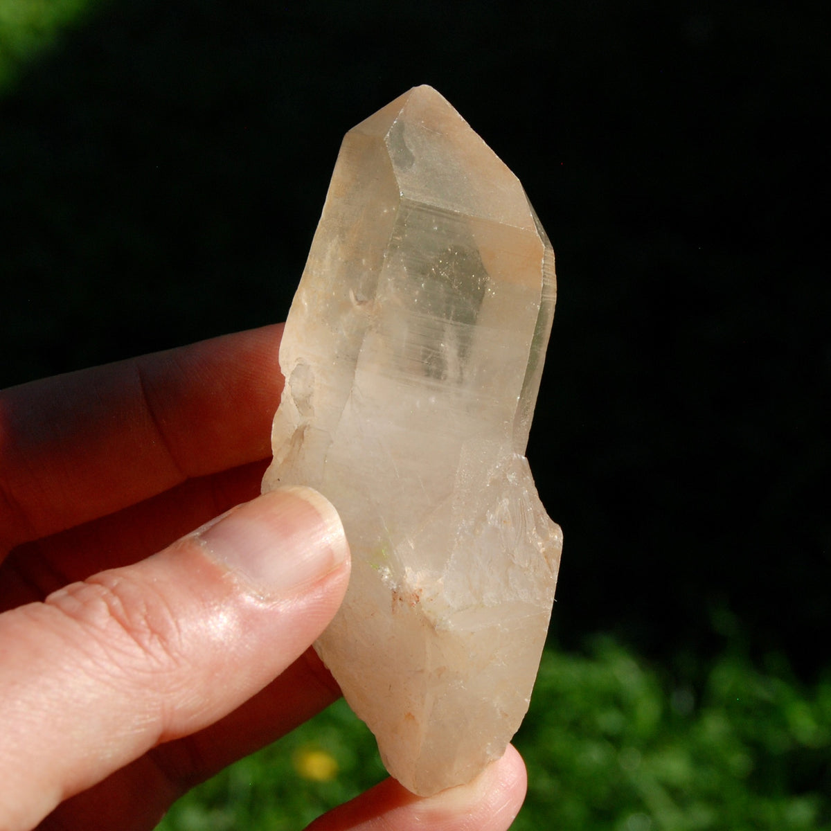 Pink Shadow Smoky Lemurian Seed Quartz Crystal Self Healed, Brazil