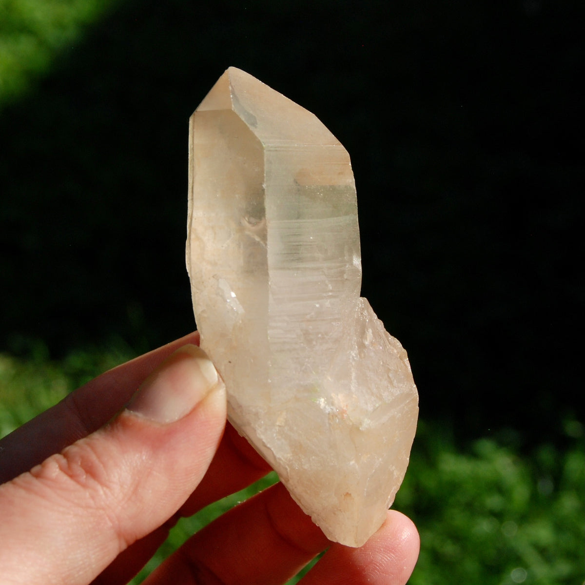 Pink Shadow Smoky Lemurian Seed Quartz Crystal Self Healed, Brazil