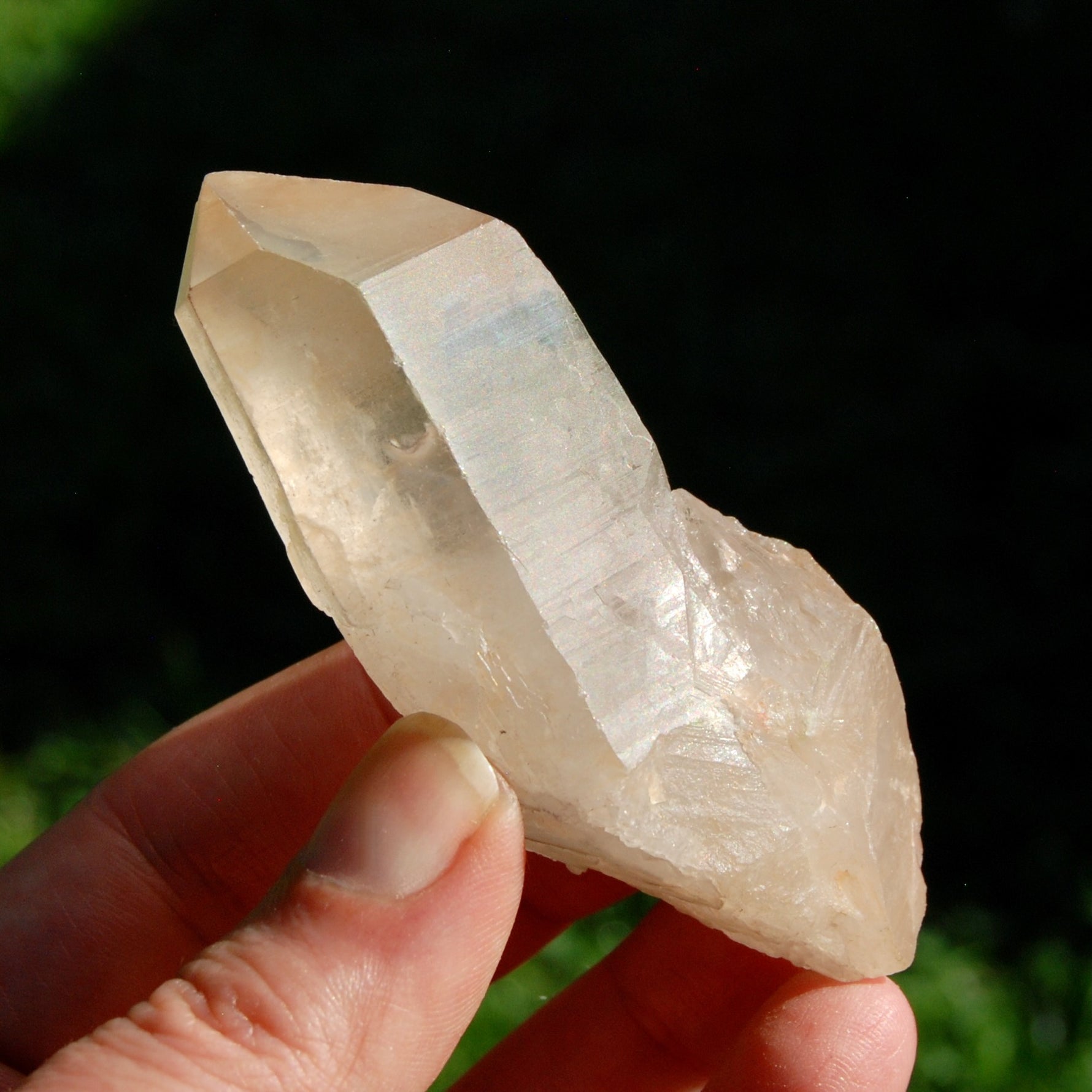 Pink Shadow Smoky Lemurian Seed Quartz Crystal Self Healed, Brazil