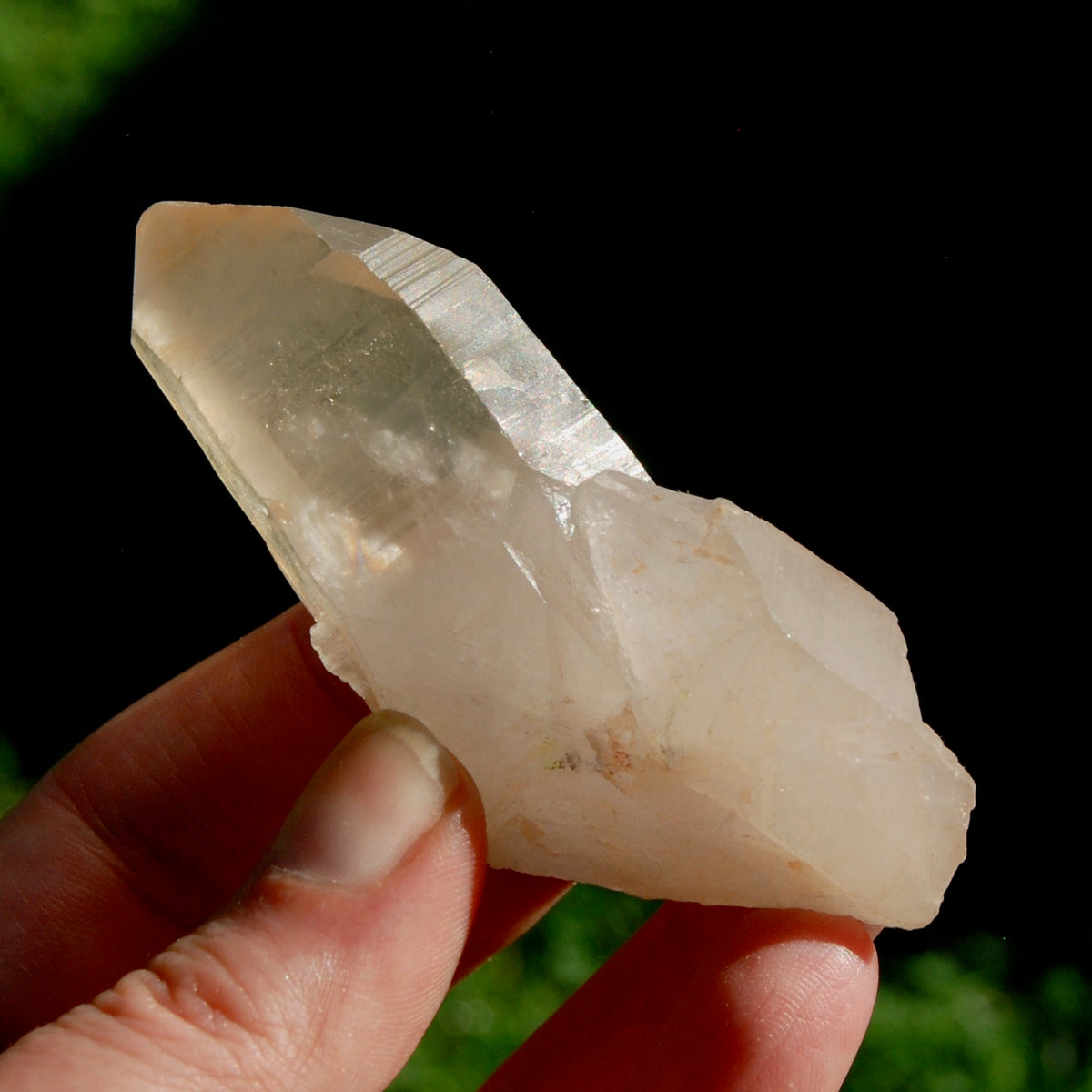 Pink Shadow Smoky Lemurian Seed Quartz Crystal Self Healed, Brazil