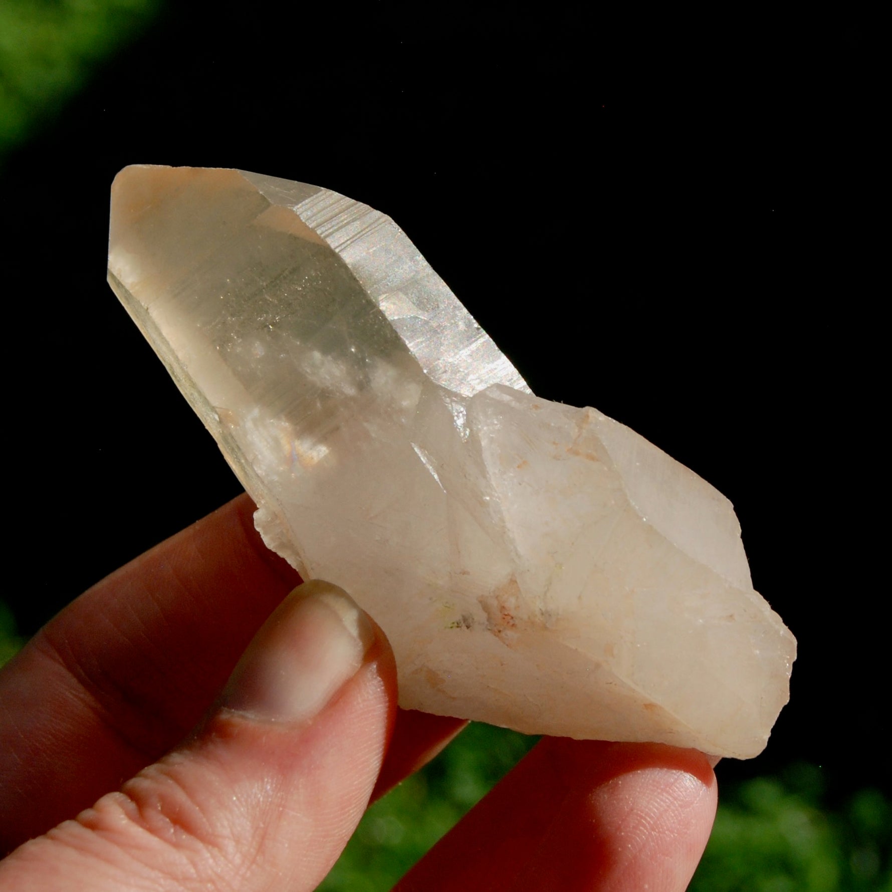 Pink Shadow Smoky Lemurian Seed Quartz Crystal Self Healed, Brazil